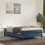 vidaXL Saltea pat cu arcuri, albastru &icirc;nchis, 120x220x20 cm, catifea