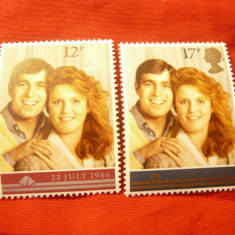 Serie Marea Britanie 1986 - Nunta Print Andrew cu Sarah Ferguson, 2 valori