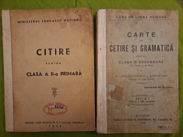 Carte de gramatica si citire- 2 vol, interbelic