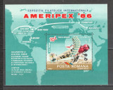 Romania.1986 Expozitia filatelica AMERIPEX-Bl. DR.484