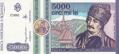 5000 lei 1992 UNC foto