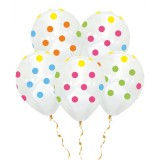 Set 20 Baloane Transparente cu Buline, 30cm, Ropet - Aniversare, Nunta, Botez. Umflare Aer/Heliu