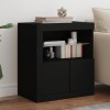 VidaXL Servantă cu lumini LED, negru, 60,5x37x67 cm