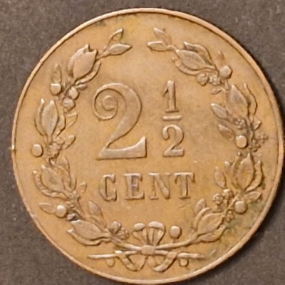 Olanda 2 1/2 CENT 1898 Wilhemina foto