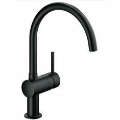 Baterie de bucatarie Grohe Minta 32917KS0, 3/8&#039;&#039;, tip C, pipa inalta, pivotanta, mat, Negru