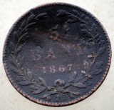 1.823 ROMANIA 5 BANI 1867 W concava