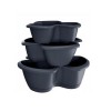 Set 3 Ghivece Decorative Antracit Respana Trio, 47x40.5cm, 28.1L, Plastic, Gradina, Flori