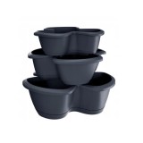 Cumpara ieftin Set 3 Ghivece Decorative Antracit Respana Trio, 47x40.5 cm, 28.1L, Plastic, Gradina, Flori