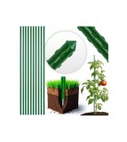 Set 10 suporți plante, araci ideal pentru rosii, castraveti, fasole, metal + PVC, verde, 120 x 1.1 cm
