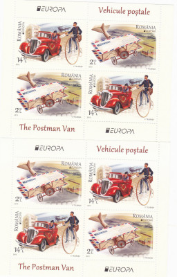 VEHICULE POSTALE ,EUROPA 2013,PERECHI DE BLOCURI,Lp.1979c,MNH. foto