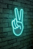 Decoratiune luminoasa LED, Victory Sign, Benzi flexibile de neon, DC 12 V, Albastru, Neon Graph