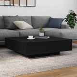VidaXL Măsuță de cafea cu LED-uri, stejar negru, 100x100x31 cm