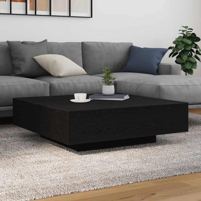 vidaXL Masă de Cafea Stejar negru 100 x 100 x 31 cm Lemn compozit