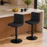 Set 2 scaune bar Artool Prot, rotative, catifea neagra, reglabile