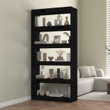 VidaXL Bibliotecă/Separator cameră negru 80x30x167,4 cm lemn masiv pin
