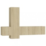 Cumpara ieftin Set de dulapuri TV, 3 piese, stejar sonoma, lemn prelucrat