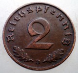 2.635 GERMANIA 2 REICHSPFENNIG 1938 D, Europa, Bronz
