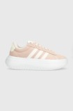 adidas sneakers din piele intoarsă GRAND COURT culoarea roz IE1104
