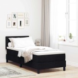 VidaXL Pat cu arcuri cu saltea cu headboard Negru 80 x 200 cm țesătură 3342242