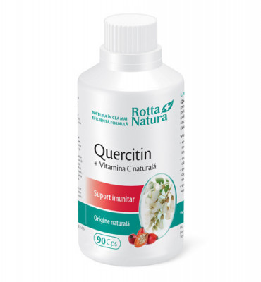 Quercitin + Vitamina C naturală, 90cps, Rotta Natura foto