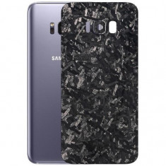 Set Folii Skin Acoperire 360 Compatibile cu Samsung Galaxy S8 Plus (2 Buc) - ApcGsm Wraps Forged Carbon Black foto