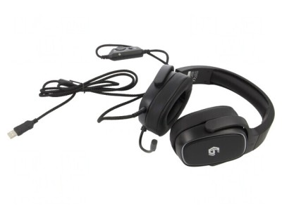 Căști cu microfon negre USB/Jack 3,5mm 2,2m 20Hz-20kHz foto