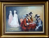 Tablou Radu Dărăngă - Mușchetari, Ulei pe P&acirc;nză, Pictură Rom&acirc;nească, ART
