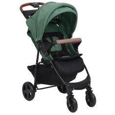 Carucior pentru copii 2-in-1, verde, o?el foto