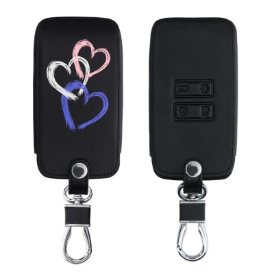 Husa Cheie Auto pentru Renault 4 Butoane - Smart Key, Kwmobile, Multicolor, Piele ecologica, 44637.67 foto