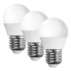 Set 3 becuri LED, soclu E27, 470 lm, 5.5 W, 2700 K, alb cald foto