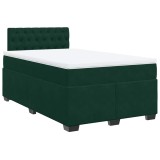 Cumpara ieftin Pat box spring cu saltea, verde inchis, 120x200 cm, catifea