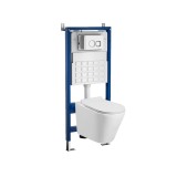 Set Rezervor WC Incastrat Leziter Roya Ride 83W, HDPE, 6-9L, Ceramica, Inchidere Silentioasa, Placa Actionare ABS Alb