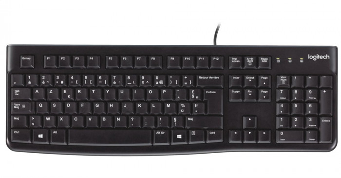 Tastatura Logitech K120 Business Windows cu fir, USB Plug-and-Play, tastatura franceza - RESIGILAT