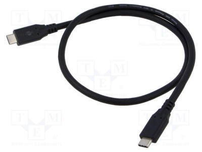 Cablu USB 4.0 USB C 0,5m negru 20Gbps Goobay foto