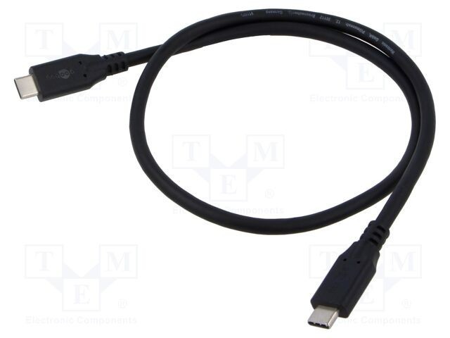 Cablu USB 4.0 USB C 0,5m negru 20Gbps Goobay