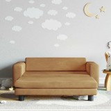 VidaXL Canapea pentru copii cu taburet maro 100x50x30 cm catifea
