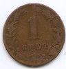 Olanda 1 Cent 1883 - Willem III / Wilhelmina , Bronz, 19 mm KM-107.1, Europa