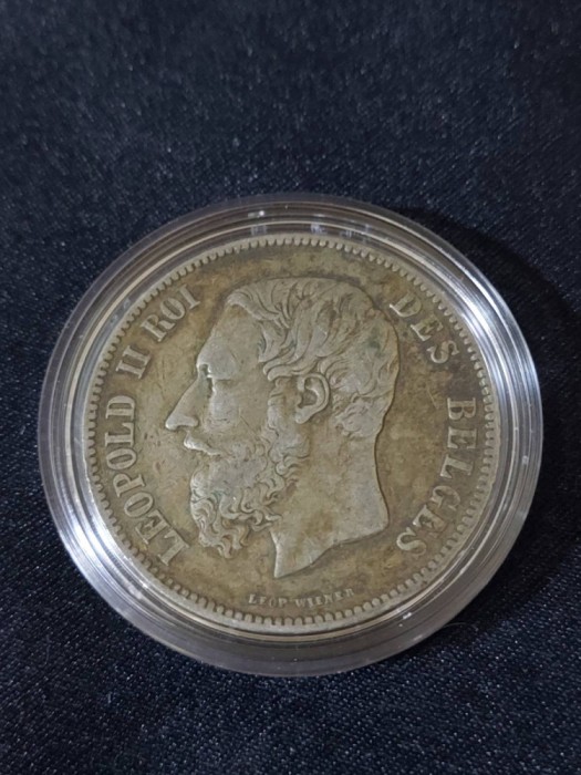 Belgia 1870 - 5 franci - monedă de argint #4