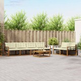 vidaXL Set de canapele de exterior cu pernă 7 pcs Natural și Crem 3369221