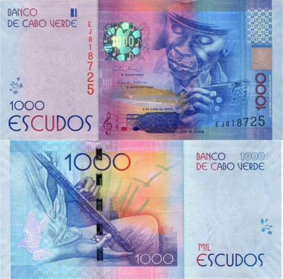 CAPUL VERDE █ bancnota █ 1000 Escudos █ 2014 █ P-73 █ UNC █ necirculata foto