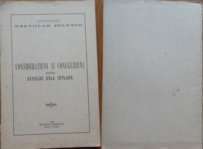 Lct. W. Zelenco, Consideratiuni asupra bataliei de la Jutland, Baia Mare, 1934 foto
