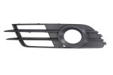 Grila bara Audi A6 (4g/C7), 01.2011-06.2014, Fata, partea Stanga, negru; cu gaura pentru lampa de ceata, Aftermarket