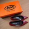 Pantofi de dama cu toc 4 cm., ALBERTO ZAGO, piele, marimea 35,5 culoare visiniu