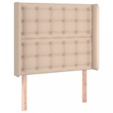 Tăblie pat cu aripioare cappuccino 93x16x118/128 cm piele eco