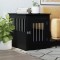 Gossi lada pentru caini, negru, 55x75x65 cm, lemn compozit