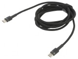 Cablu USB C 2m negru textil 60W