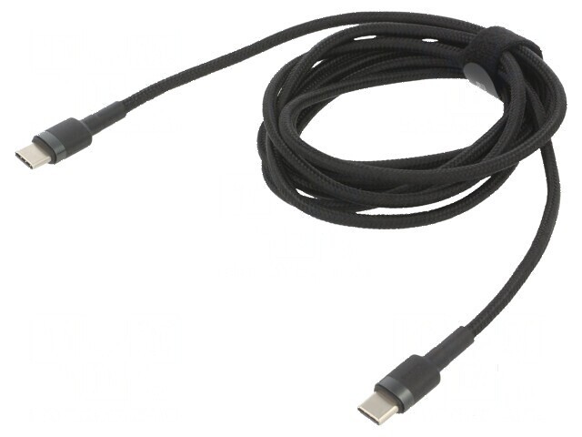 Cablu USB C 2m negru textil 60W