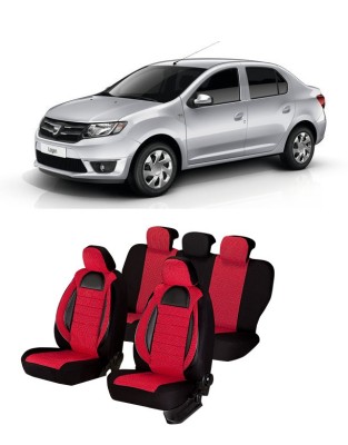 Huse auto dedicate DACIA Logan 2012 - 2019 cu insertii de piele ecologica foto