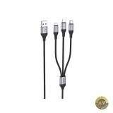 Cablu Incarcare USB-A - Lightning / microUSB / USB-C HOCO X102 3in1 18W 1m Negru