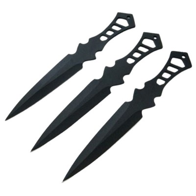 Set trei cutite de aruncat IdeallStore&amp;reg;, Anarchy Way, otel inoxidabil, negru, 19 cm, teaca inclusa foto